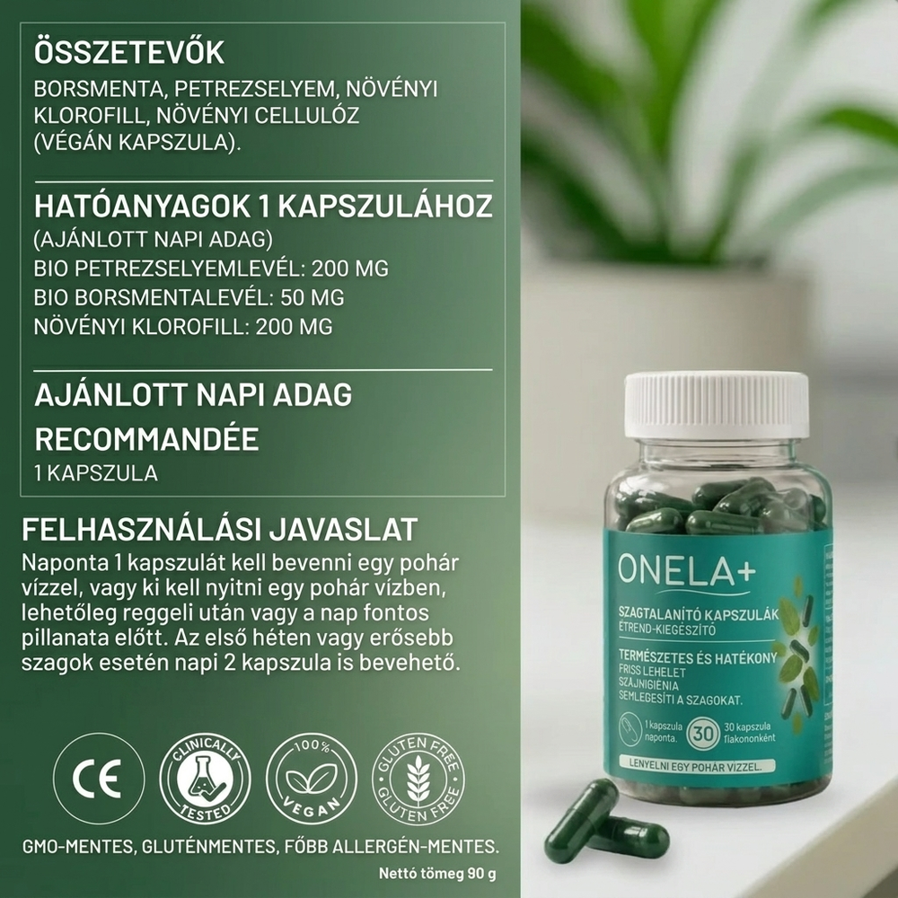 ONELA+ | SZAGSEMLEGESÍTŐ ÉTREND-KIEGÉSZÍTŐ